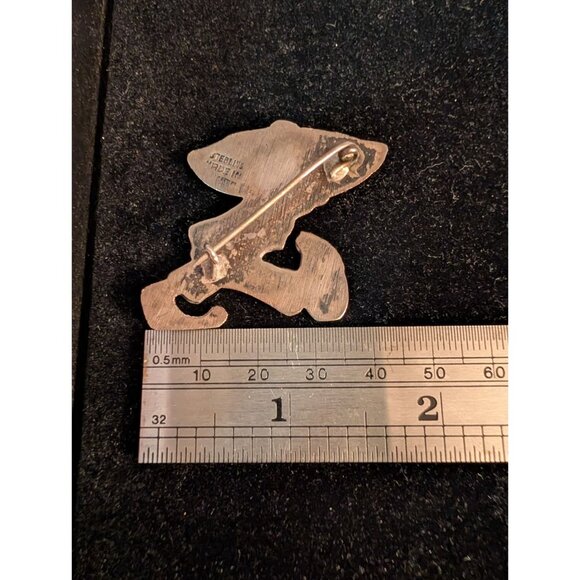 Vintage Mexican Sterling Silver Sombrero Man Brooch Unique Walking Figure Pin - Picture 11 of 13